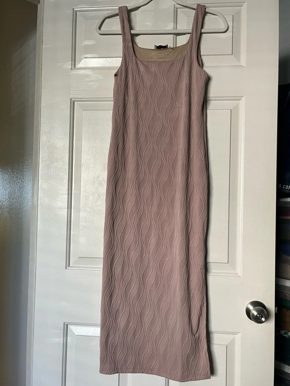 Texture Knit Square-Neck Midi Dress | Size Small - Picture 5 of 10